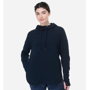 Sweaty Betty Escape Luxe Fleece Hoodie in Navy Blue XS EUC